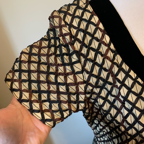 Vintage 1950’s Brown Waffle-Style Dress - Picture 8 of 11